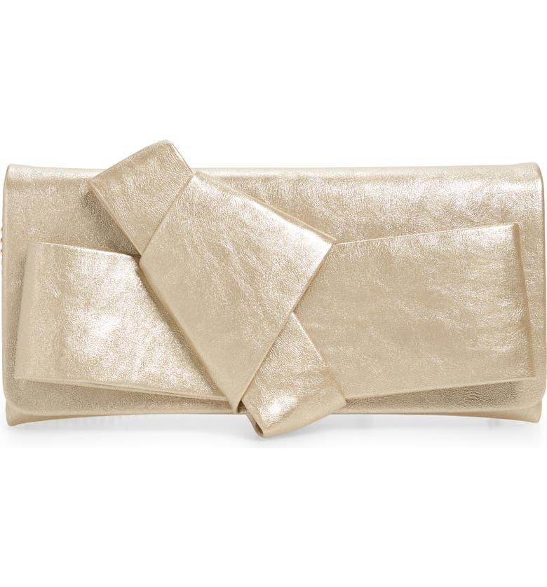 New Bow Soft Faux Leather Clutch | Nordstrom