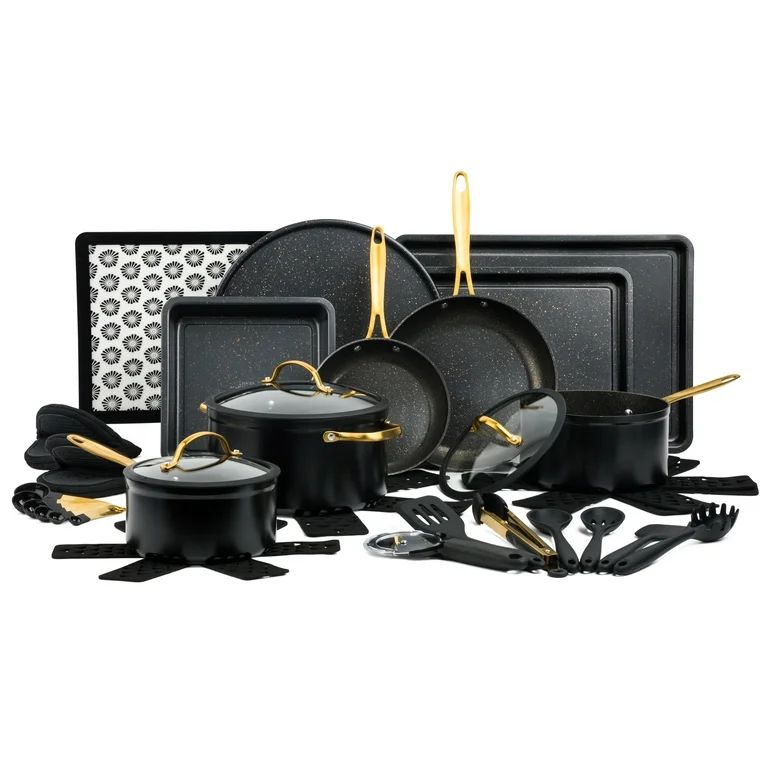 Thyme & Table 32-Piece Cookware & Bakeware Non-Stick Set, Black | Walmart (US)