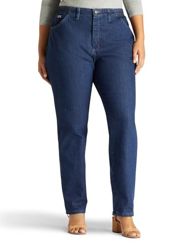 Lee-Women's Plus Size Relaxed Fit Straight-Leg Jeans,Dark Indigo,26W Medium | Amazon (US)