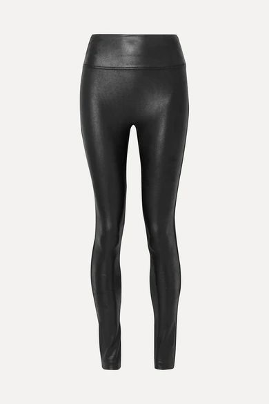 Spanx - Faux Stretch-leather Leggings - Black | NET-A-PORTER (US)