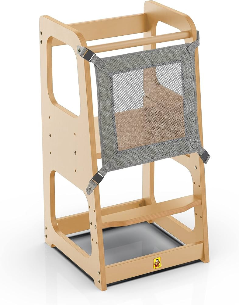 UNCLE WU Toddler Step Stool - Kids Kitchen Learning Stool Standing Helper-Adjustable Wood Step St... | Amazon (US)
