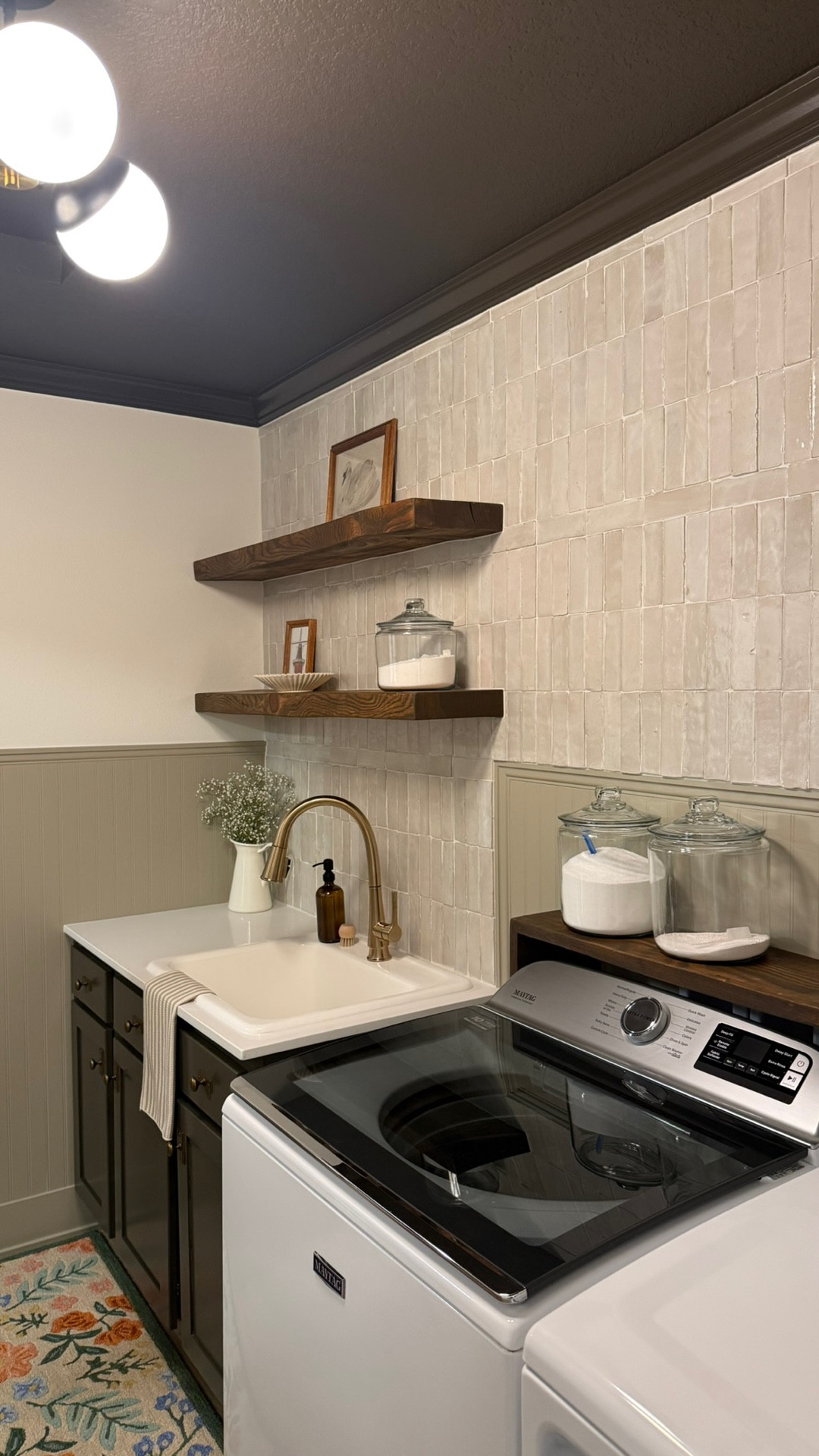 Sharing all the little details that made our laundry room come together! 

Glass jars for powdered soaps are a must. I personally love and use Molly Suds! Also grabbed another glass jar to store our dryer balls which I highly recommend. I added a scalloped dish as an accent along with the striped towel. 

#organization #laundryroom #glassstorage #laundryroominspo

#LTKHome