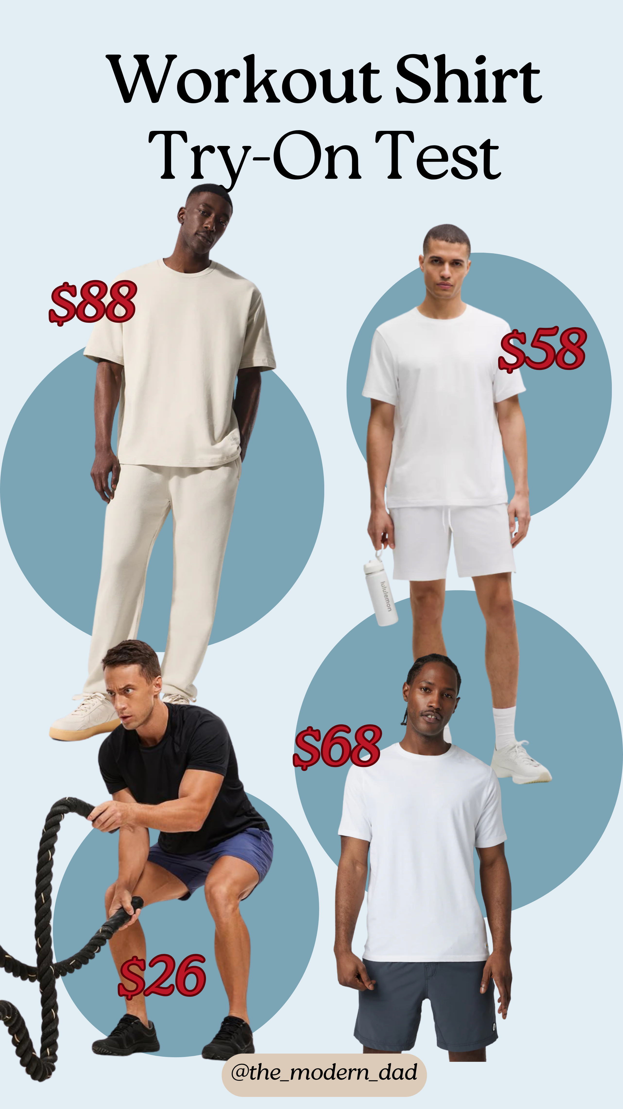 "Modern Dad tries" Series, where I test out products and take them through quality test, wear + wash tests, and more to tell you what is actually worth the money. First up: Workout Shirts featuring Amazon, Vuori, Lululemon and Alo. Who do you think won? 

Men's fitness, workout fit,  

 #LTKActive #LTKOver40 #LTKMens