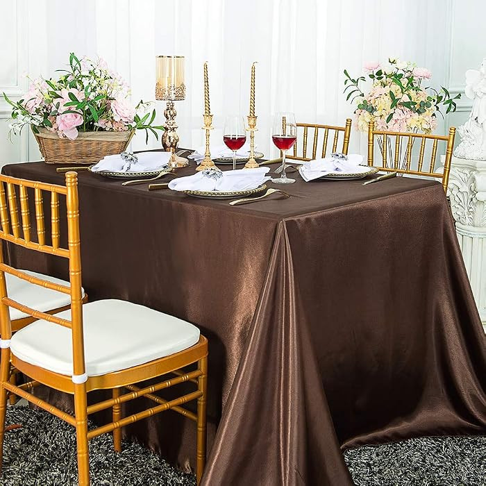 90" x 132" Rectangular Seamless Satin tablecloths Table Cover Linens for Restaurant Kitchen Dinin... | Amazon (US)