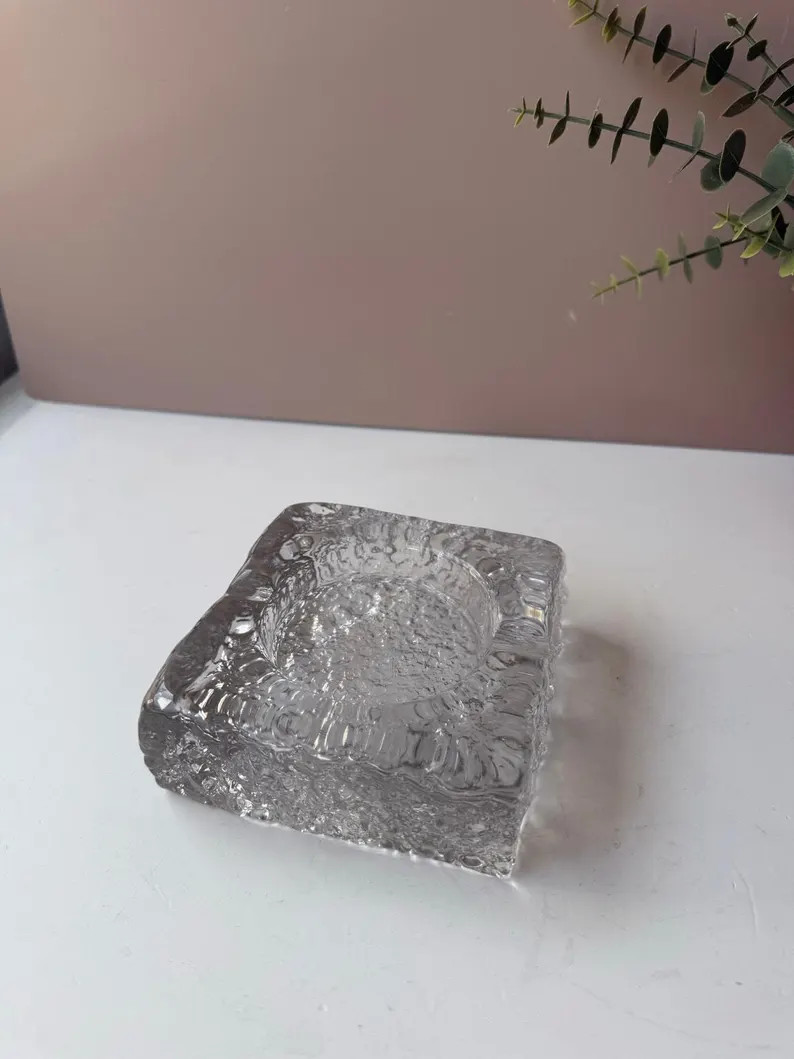 Vintage Textured Glass Ashtray | Ice Like Pattern MCM Art Glass | Retro Small Bowl Dish - Etsy | Etsy (US)