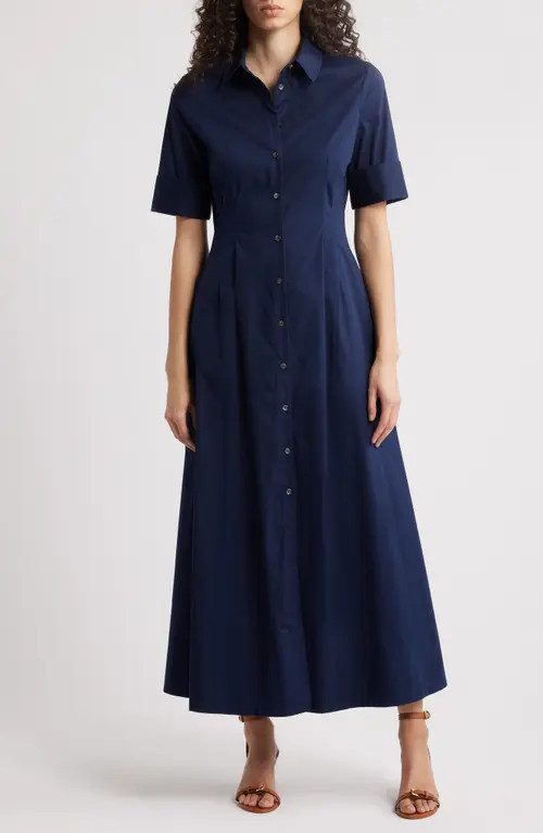 STAUD Joan A-Line Shirtdress in Navy at Nordstrom, Size 2 | Nordstrom
