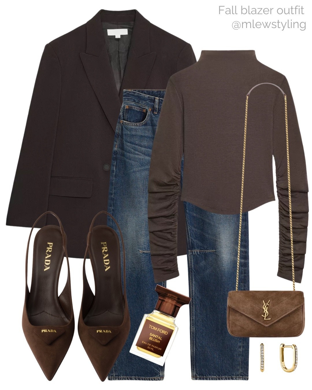 Elevated fall outfit with espresso brown 🤎☕️

Tags: autumn outfit, ysl suede shoulder bag, brown turtleneck sweater, oversized brown blazer, Prada heels, Tom ford perfume, Mejuri gold earrings, date night look

#LTKShoeCrush #LTKItBag #LTKStyleTip