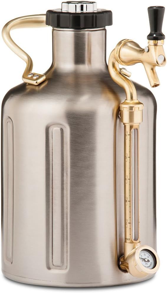 GrowlerWerks uKeg Carbonated Growler, 128 oz, Stainless Steel | Amazon (US)