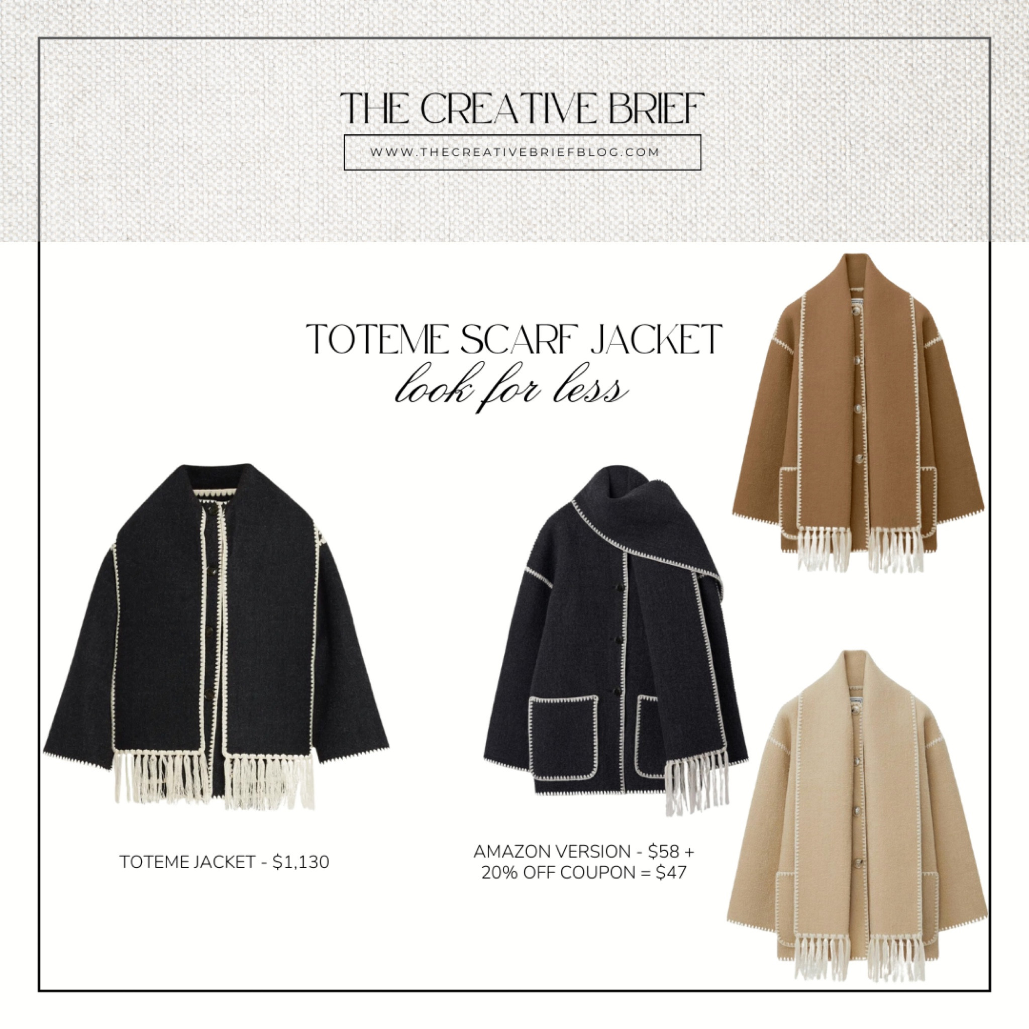 Toteme Scarf Jacket Look a like, look for less, fall jacket, fall outfits, fall style, Amazon find, Amazon jacket, Amazon fashion 

#LTKsalealert #LTKfindsunder50 #LTKstyletip