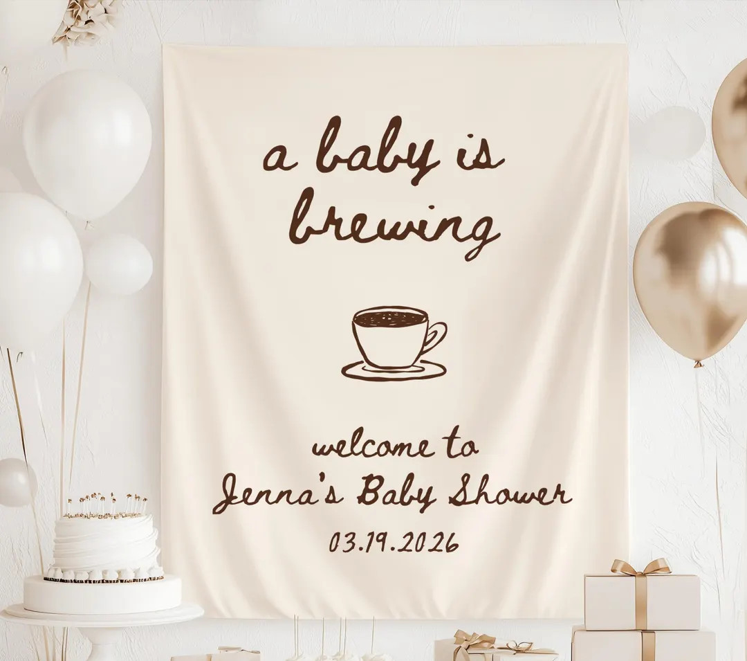 A Baby is Brewing Banner, Coffee Baby Shower Decorations, Minimalist Baby Shower Backdrop, Cafe B... | Etsy (US)