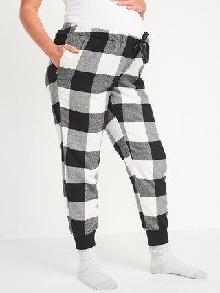 Maternity Low Panel Matching Print Flannel Jogger Pajama Pants | Old Navy (US)
