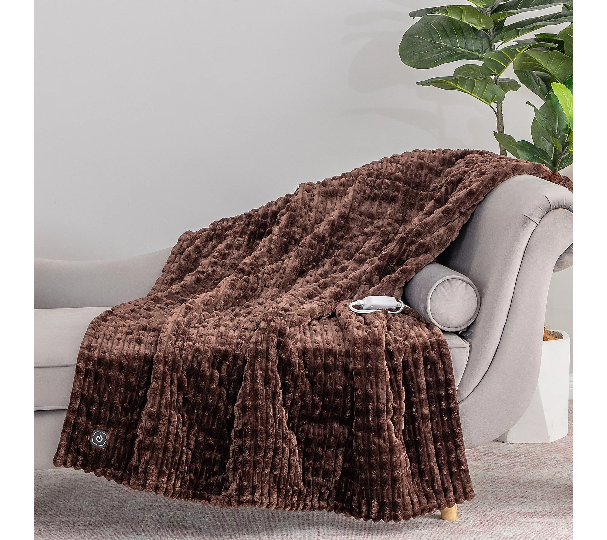 As Is Berkshire Textured Velvetsoft & Sherpa 50x60 Throw | QVC