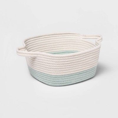 Square Coiled Rope Bin with Color Band - Cloud Island™ | Target