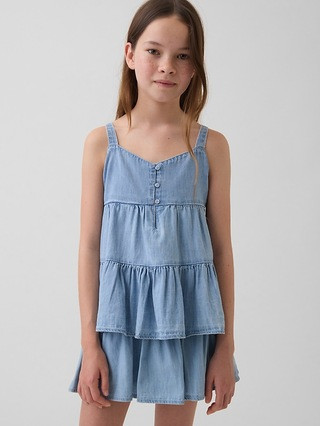 Kids Denim Tiered Tank Top | Gap (US)