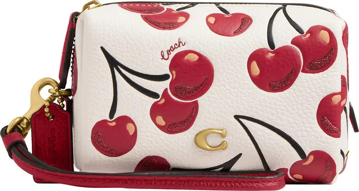COACH Cherry Print Leather Boxed Cosmetic Pouch | Nordstrom | Nordstrom