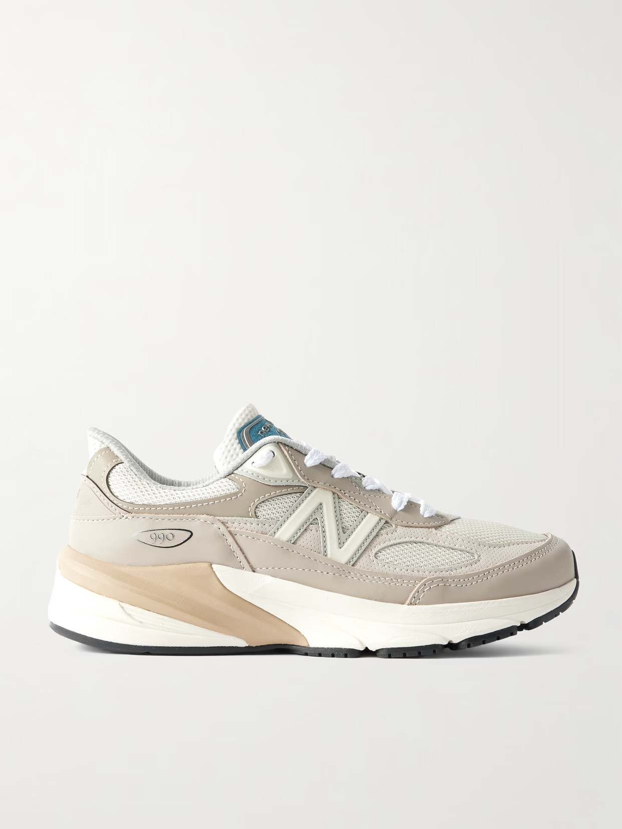 New Balance - 990v6 Leather-trimmed Mesh Sneakers - Neutrals | NET-A-PORTER (US)
