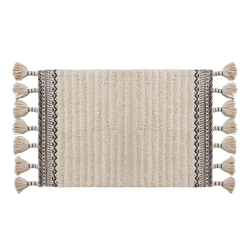 Lucky Brand Demian Fringe Cotton Bath Rugs | Wayfair North America