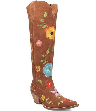 Flower Power Suede Embroidered Western Boots | Dillard's