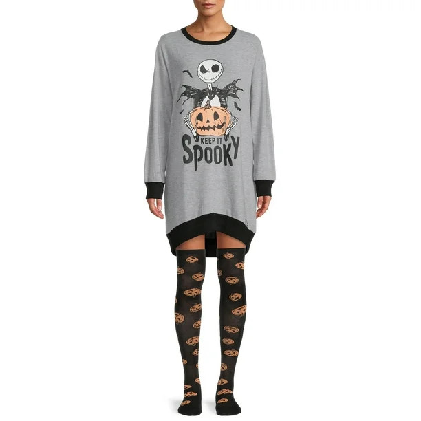 Disney's Women's and Women's Plus Nightmare Before Christmas Sleepshirt with Socks | Walmart (US)