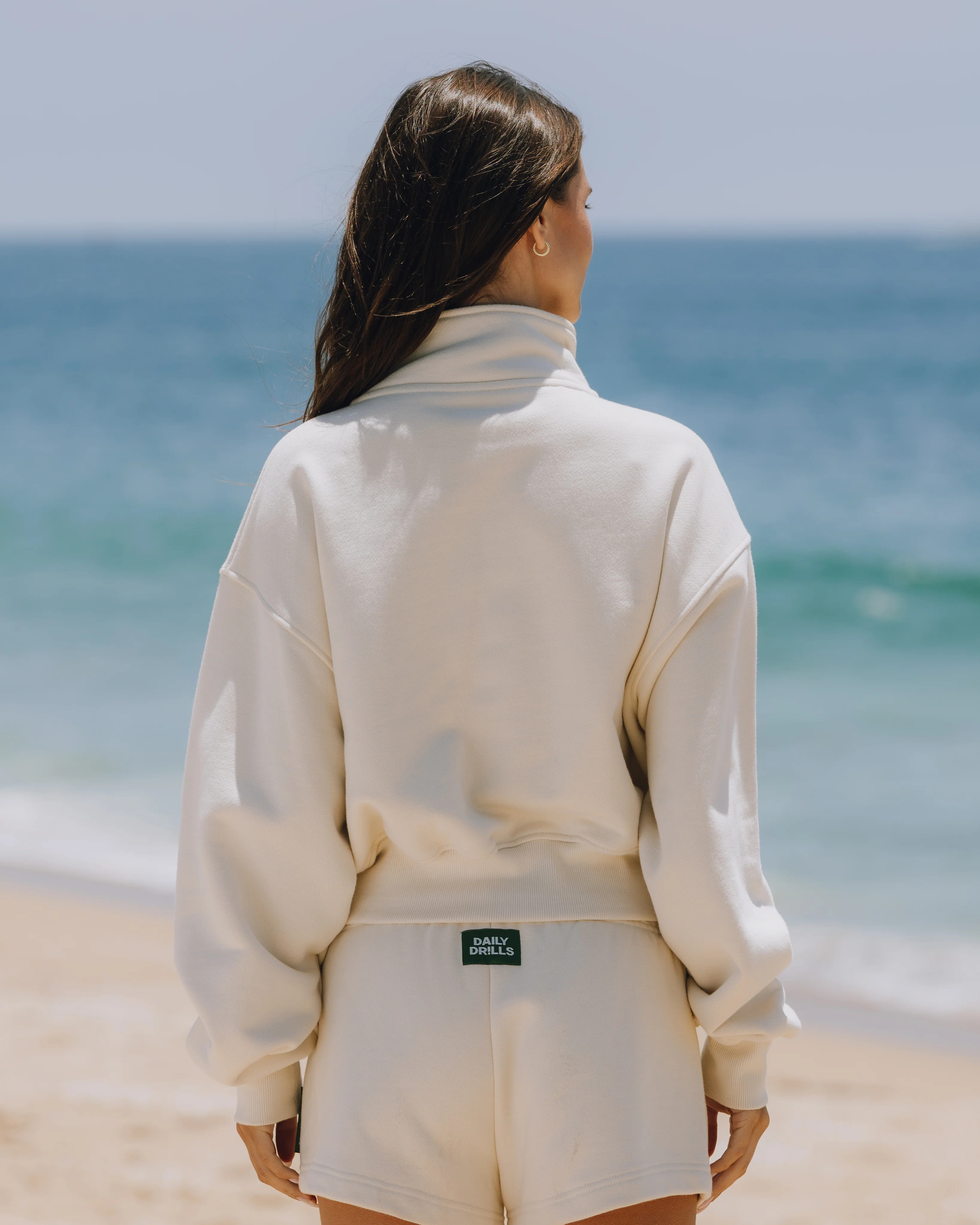 Heavyweight Funnel Neck Double Zip - Sand | Daily Drills LLC