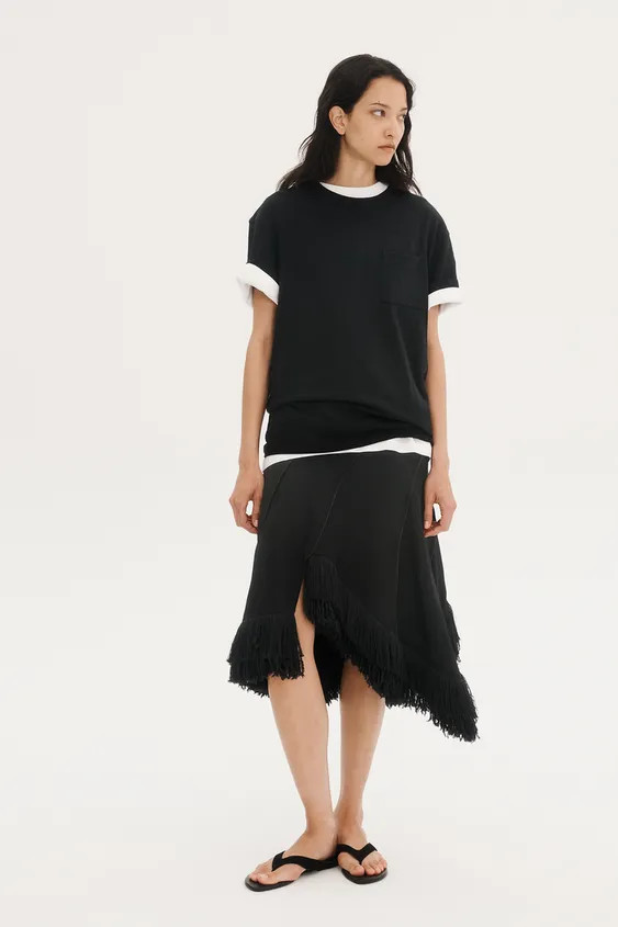 ASYMMETRIC FRINGED SKIRT - THE ITEM | Zara UK