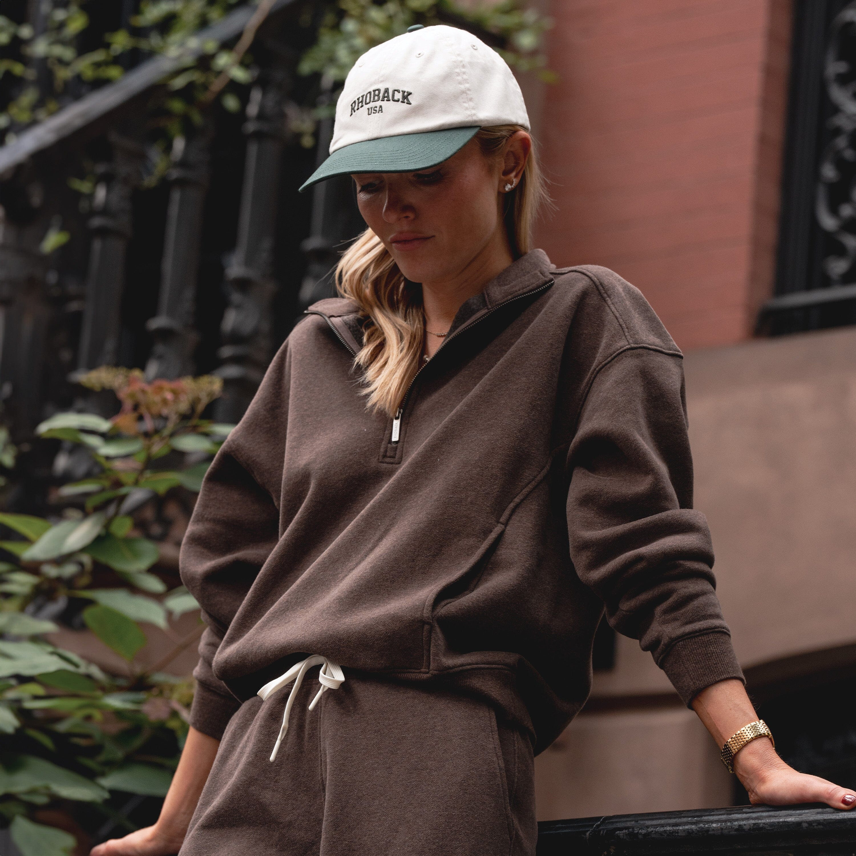 Serenity Half-Zip - Heather - Cocoa | Rhoback | RHOBACK