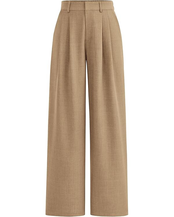 PRETTYGARDEN Women's Summer Work Pants Elastic High Waisted Straight Leg Business Casual Dressy T... | Amazon (US)