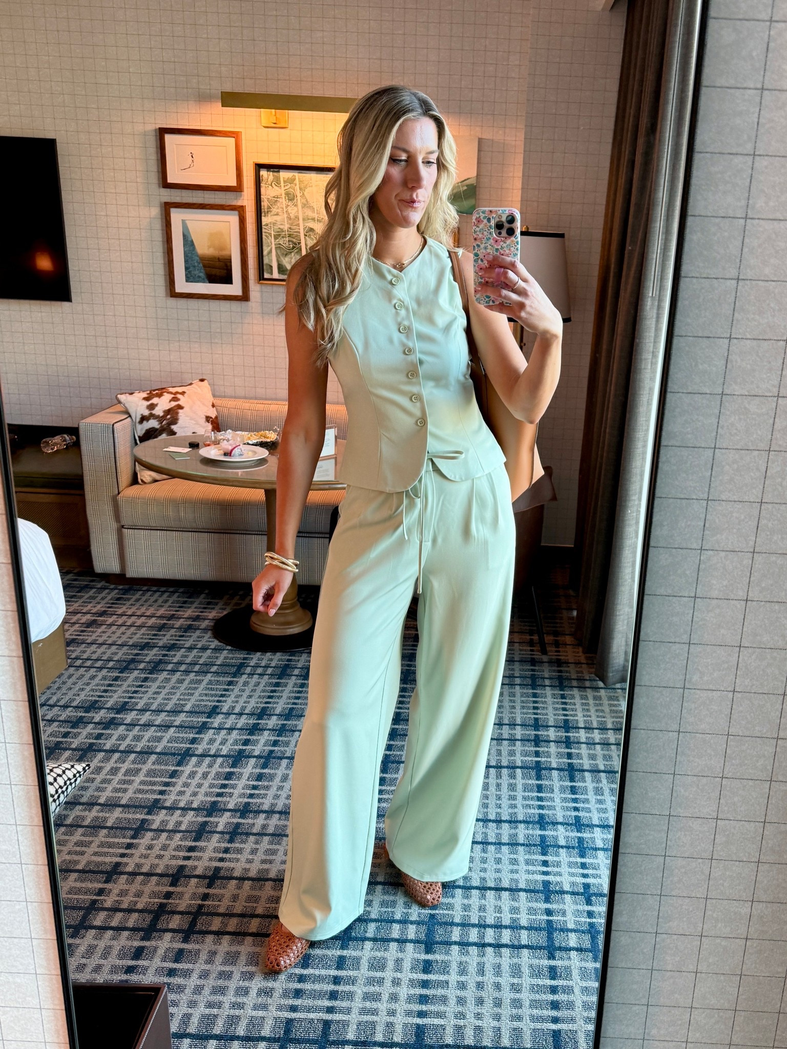 Conference day outfit. Wearing my true medium tall in both prices and they come in lots of colors. Workwear, work outfit, trousers, vest, matching set. 

#LTKWorkwear #LTKMidsize #LTKCon