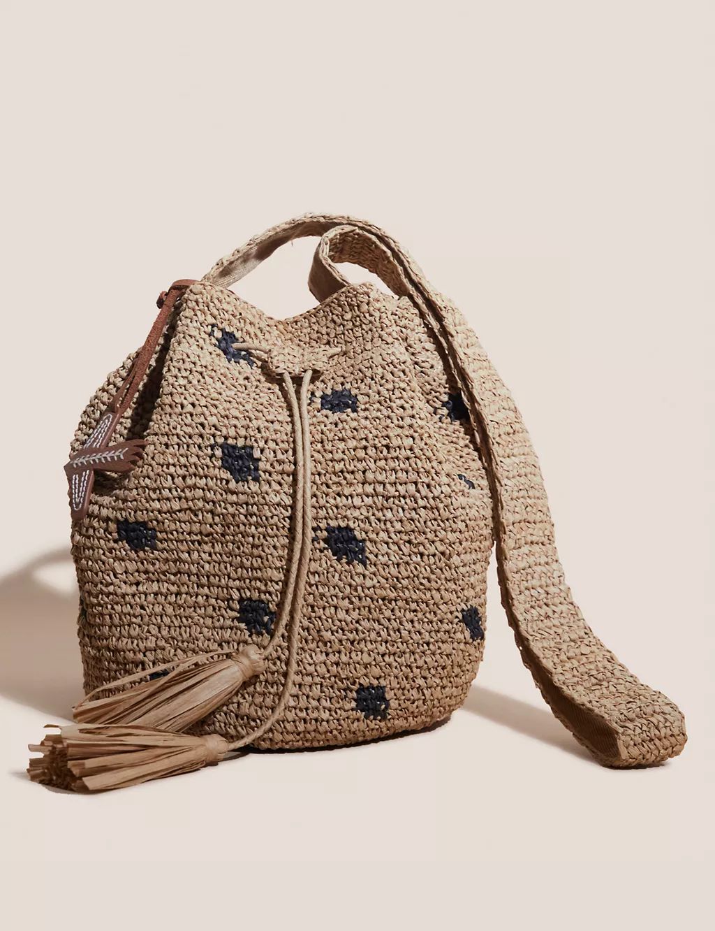 Straw Polka Dot Drawstring Bucket Bag | Marks & Spencer (UK)