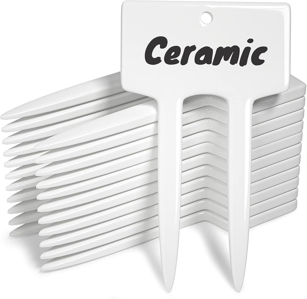 Ceramic Plant Labels, Garden Markers, Herbs Succulent Name Tags, Funny Gardening Gift, Supplies f... | Amazon (US)