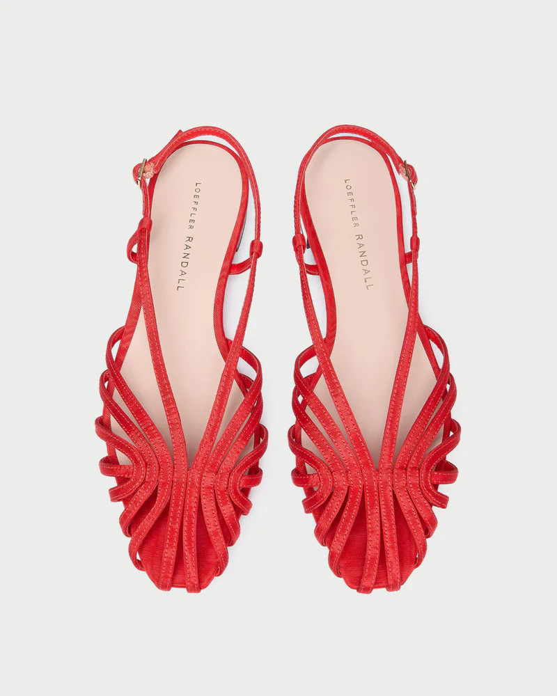 Devon Red Moiré Slingback Sandal | Loeffler Randall