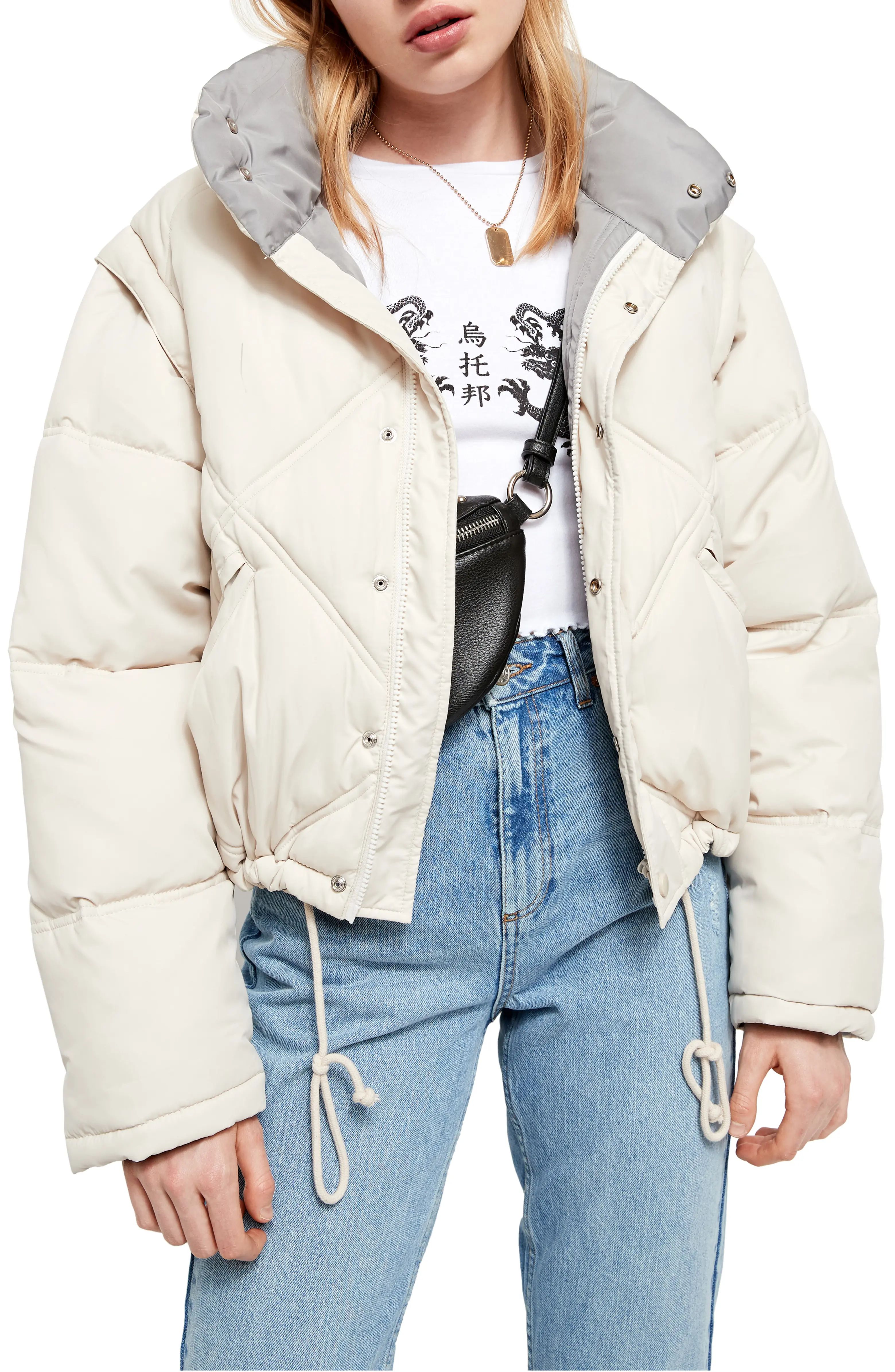 Convertible Quilted Crop Puffer Coat | Nordstrom