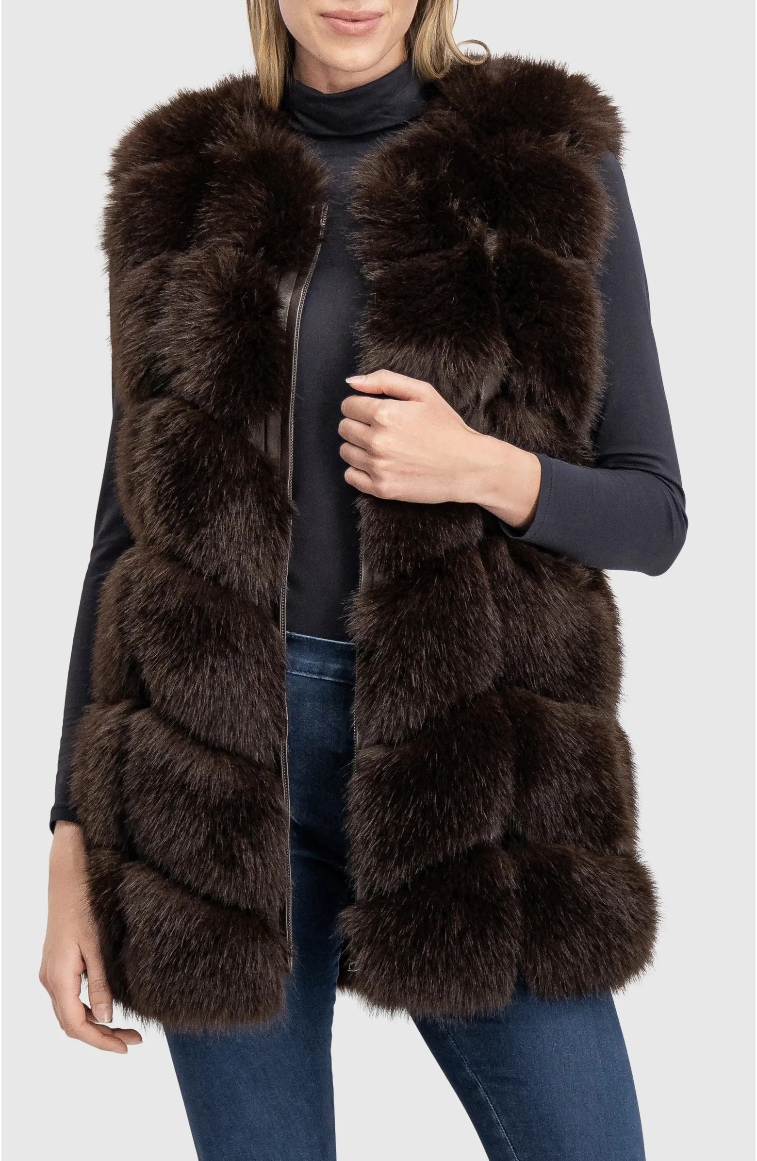 Lyla Grant Fur-Free Fox (Faux Fur) Chevron Vest | Nordstrom | Nordstrom