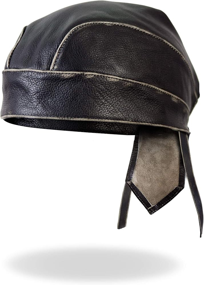 Hot Leathers HWL1009 Leather Head Wrap with Grey Rub (Black) | Amazon (US)