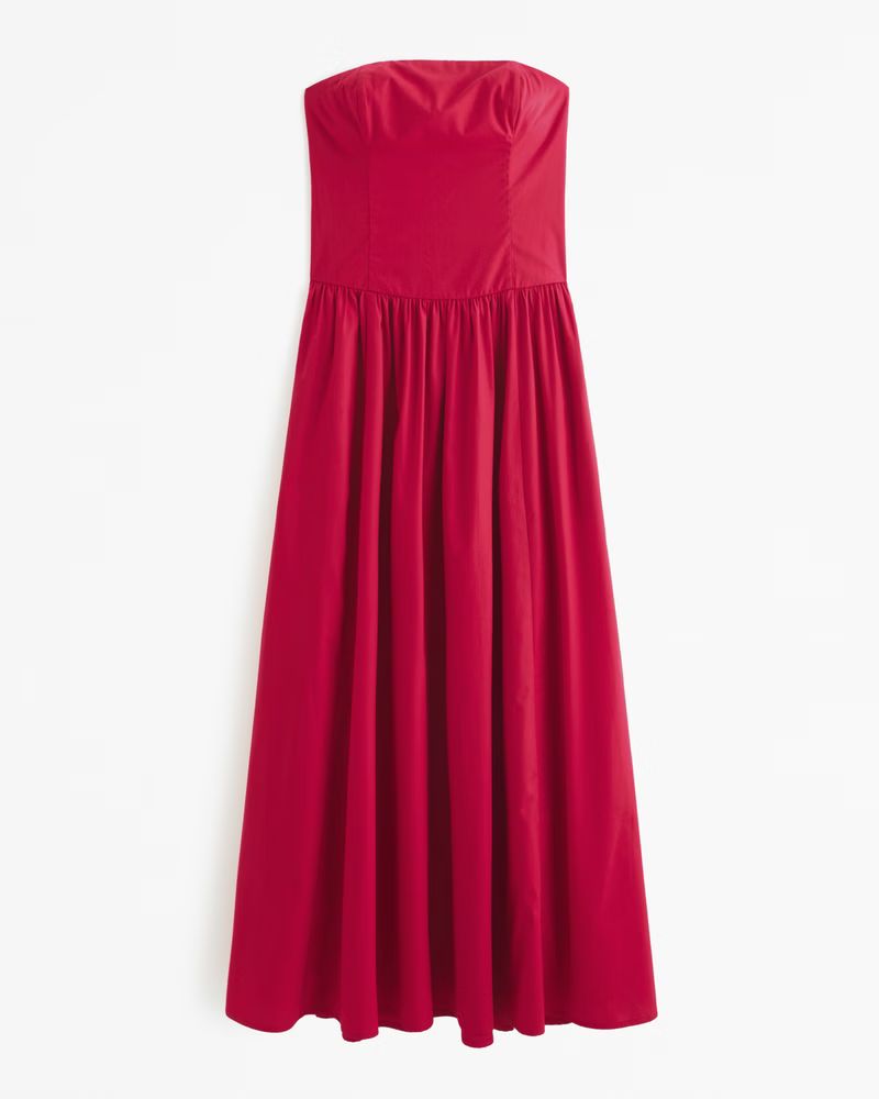 Strapless Drop-Waist Maxi Dress | Abercrombie & Fitch (US)