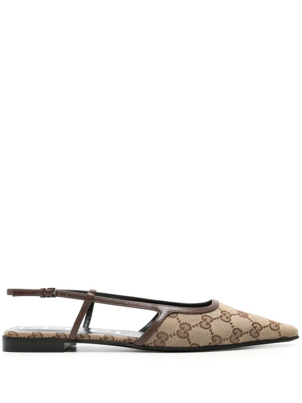 Gucci GG Canvas Slingback Ballerina Shoes - Farfetch | Farfetch Global