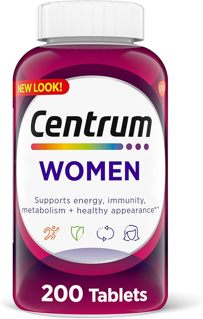 Centrum Multivitamin Tablet for Women, Multivitamin/Multimineral Supplement with Iron, Vitamin D3... | Amazon (US)