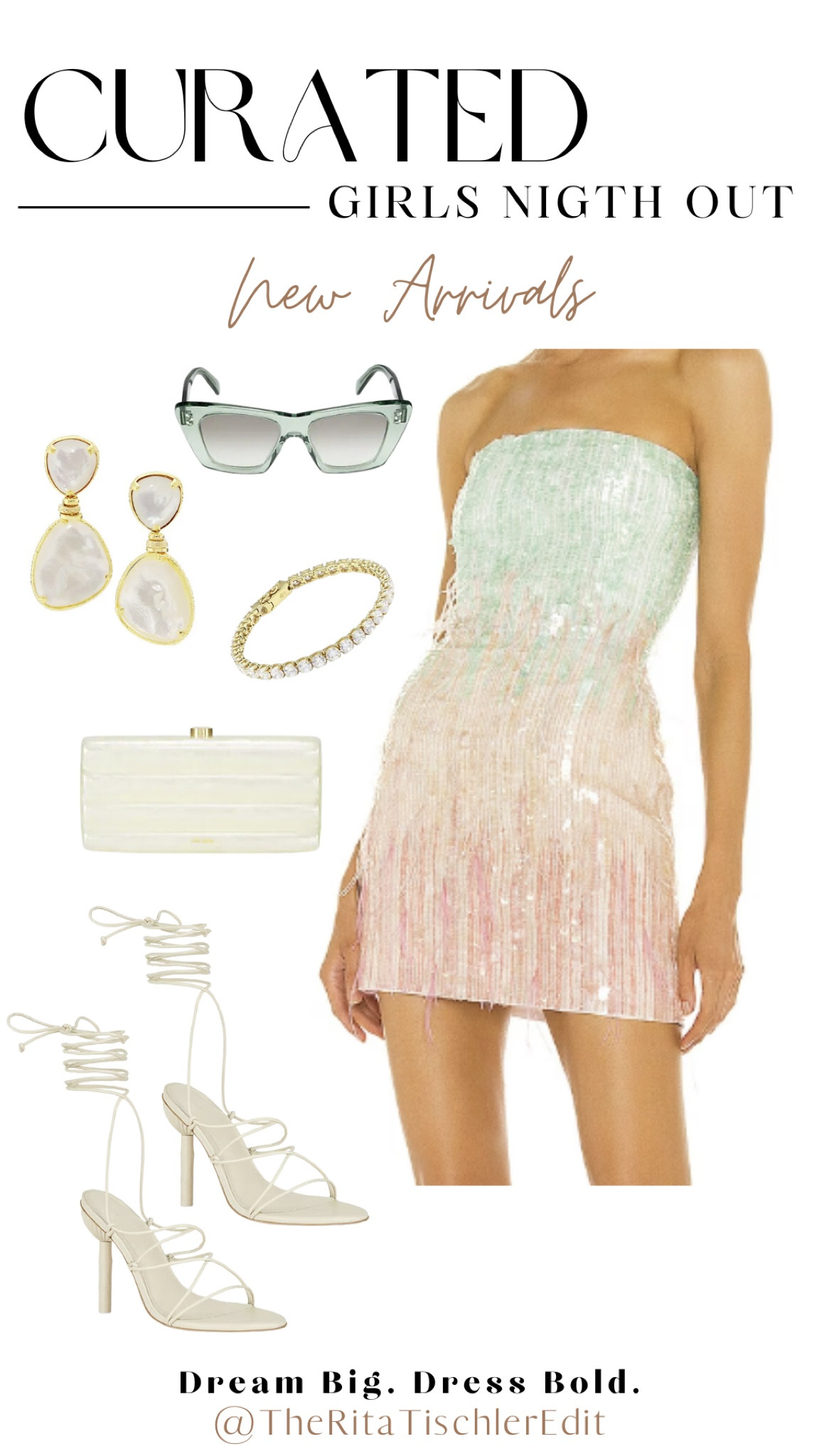 Mini dress, sequin dress, pastel dress, girls night out dress, chic dress, green sunglasses, white purse, Pearl earrings 

#LTKshoecrush #LTKSeasonal #LTKstyletip