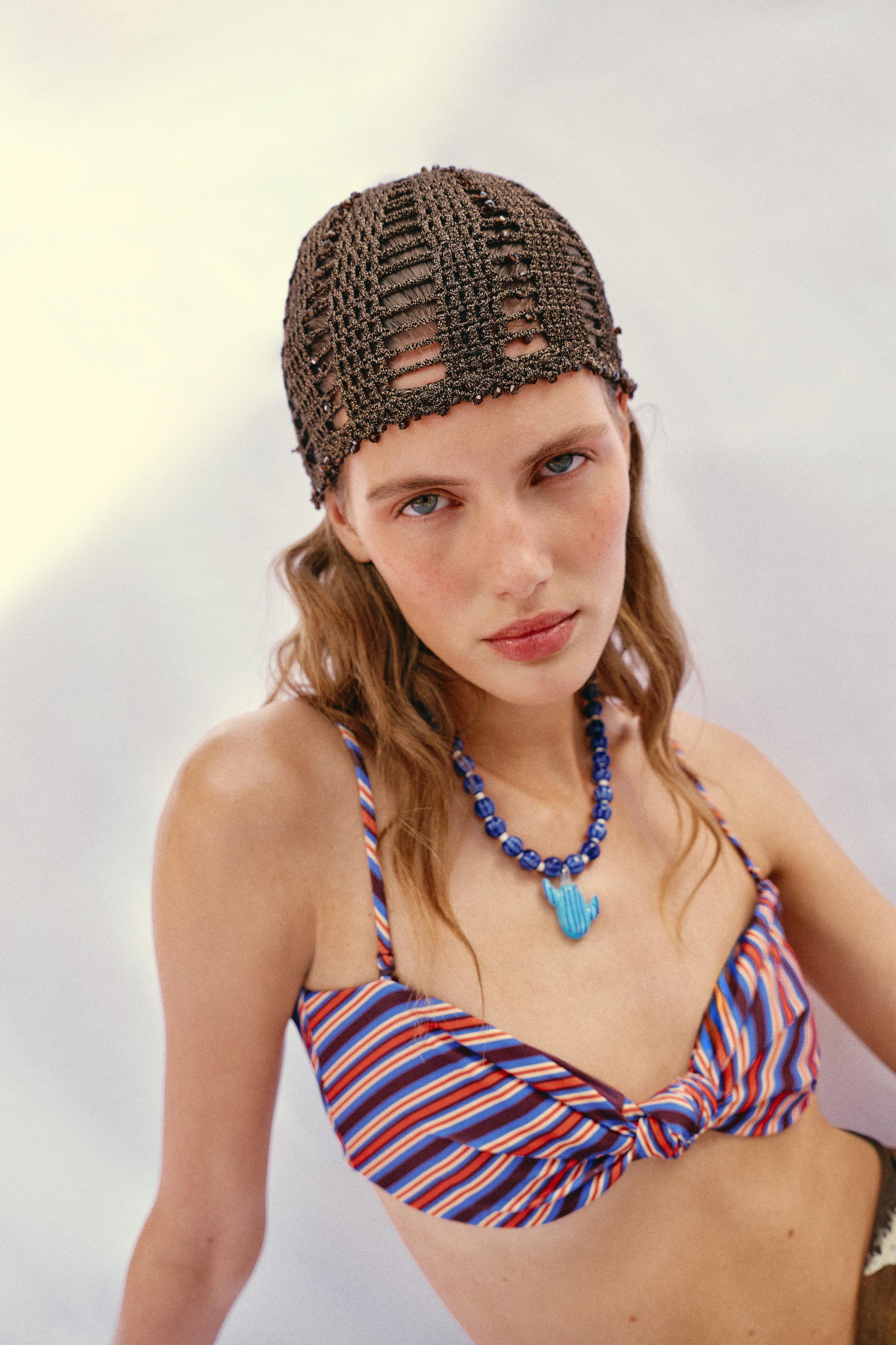 CROCHET SKULLCAP WITH BEADS | Zara UK