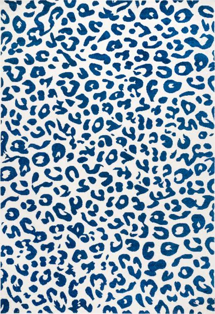 Blue Leopard Print Area Rug | Rugs USA