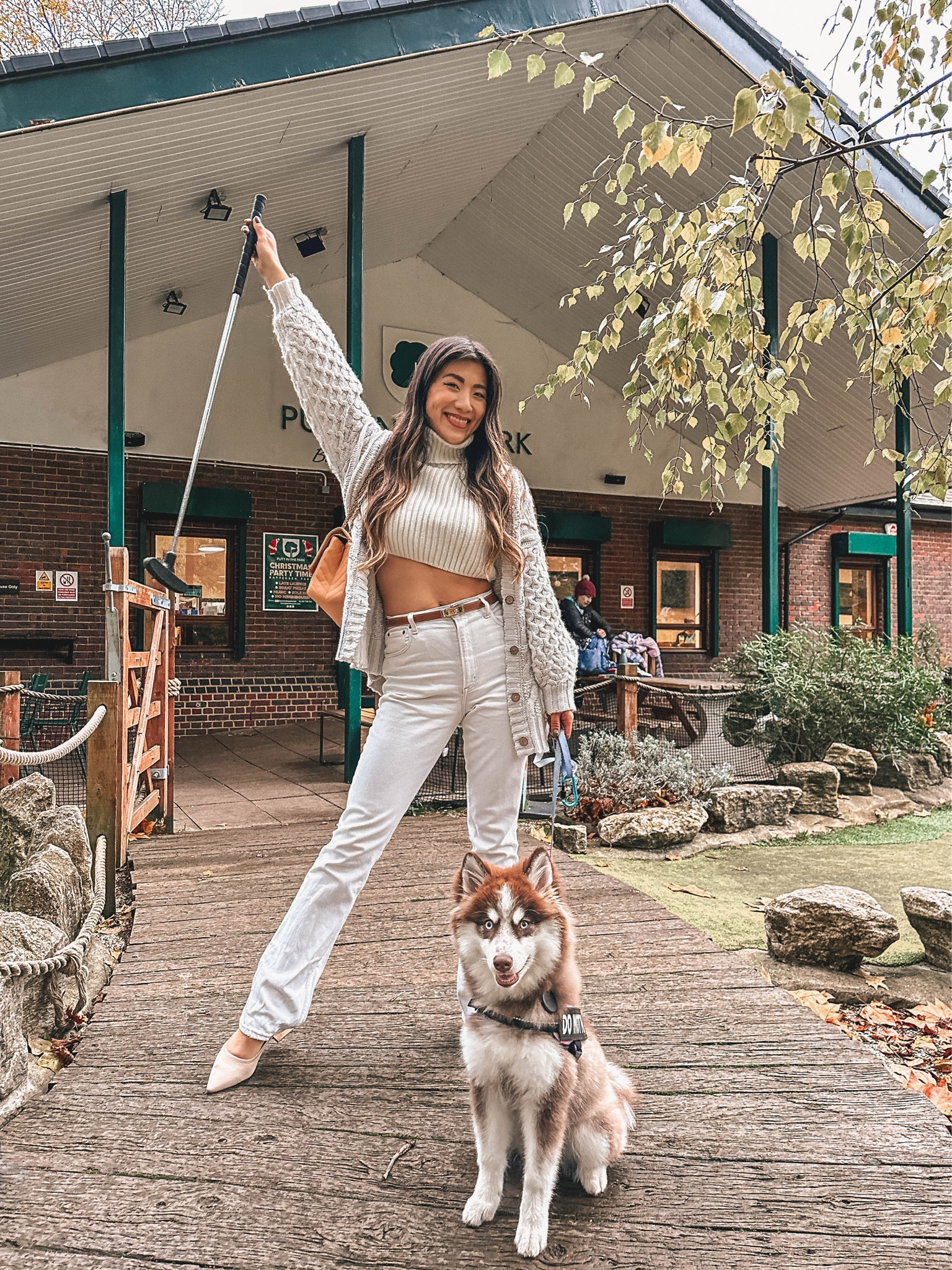 🔍 Dog walking outfit, casual outfit, winter style, cropped jumper, white jeans, neutral outfit, dog mom, Chanel bag, white outfit 

#LTKeurope #LTKMostLoved #LTKSeasonal