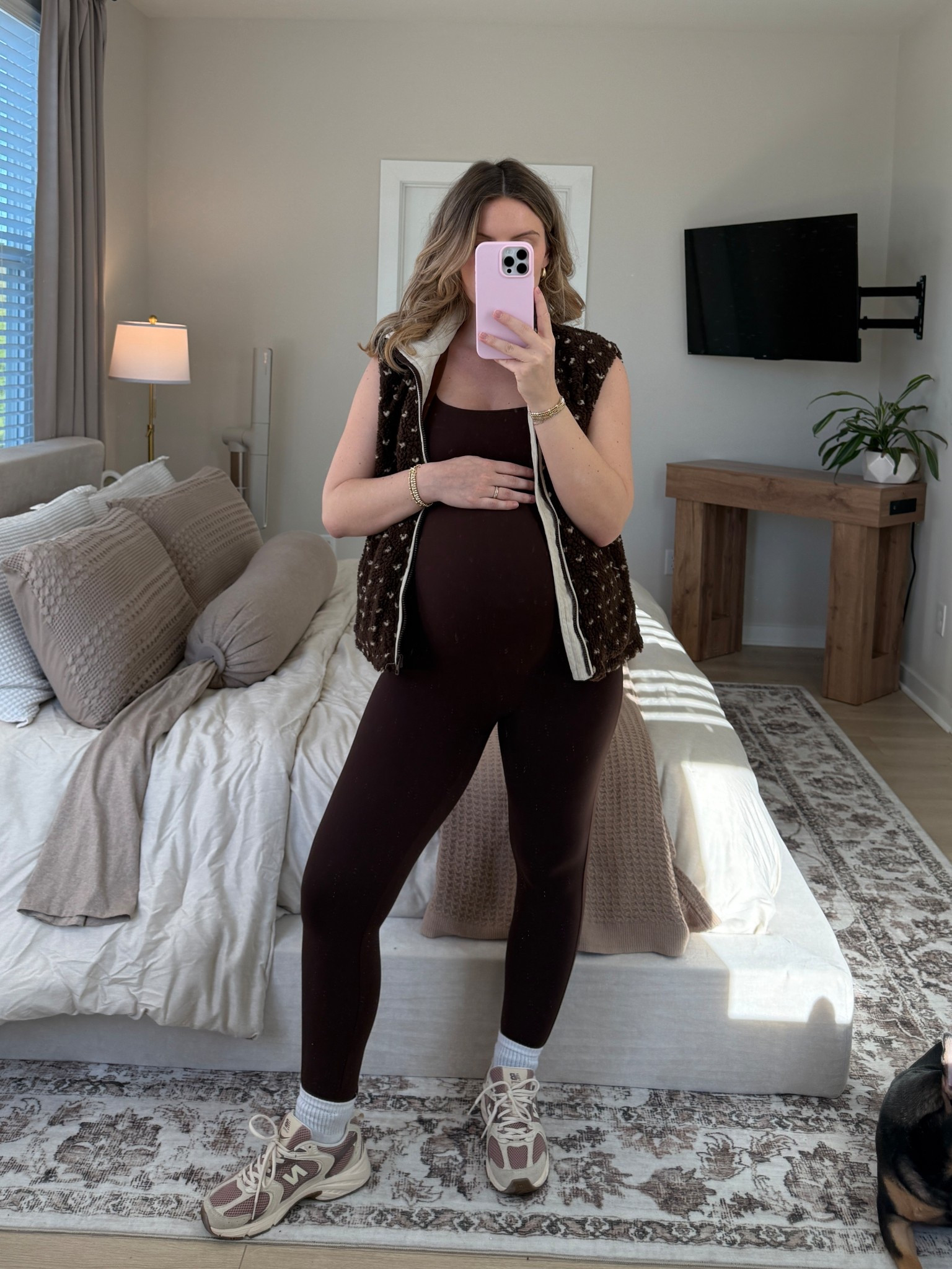 A fit I wear more often than I want to admit… (Wearing a small jumpsuit, medium vest & 7.5 shoes) 

#LTKBump #LTKspring #LTKootd