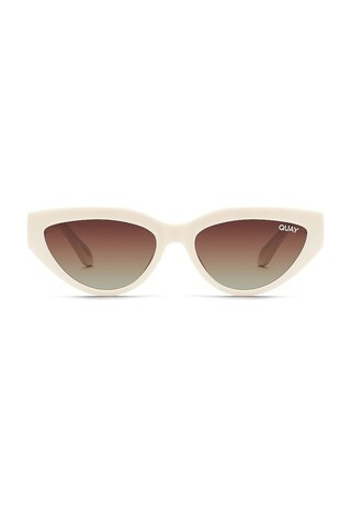 Quay Narrow Down Sunglasses in Bone & Bronze from Revolve.com | Revolve Clothing (Global)