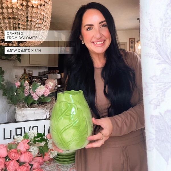 Green Cabbageware Flower Vase - Decor Steals | Decor Steals
