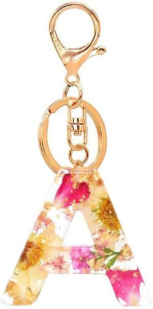 Initial Letter Keychains Flower Butterfly Pink Keychain Birthday Gifts for Women Bling Keychain F... | Amazon (US)