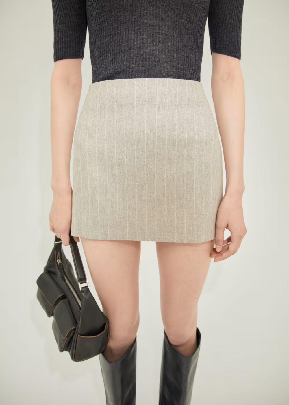 Pinstripe wool skirt -  Women | Mango USA | MANGO (US)