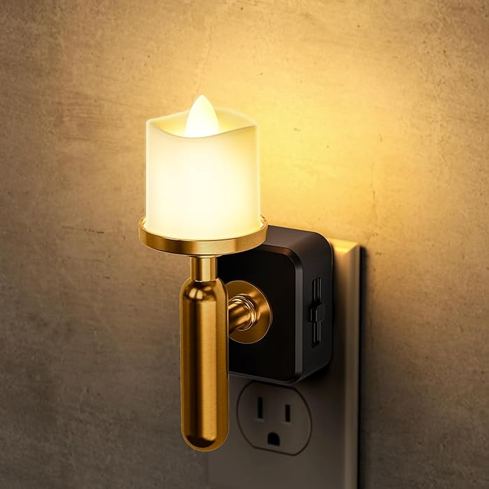 Briignite Flameless Candle Night Light, Night Lights Plug into Wall, LED Candle Night Light with ... | Amazon (US)