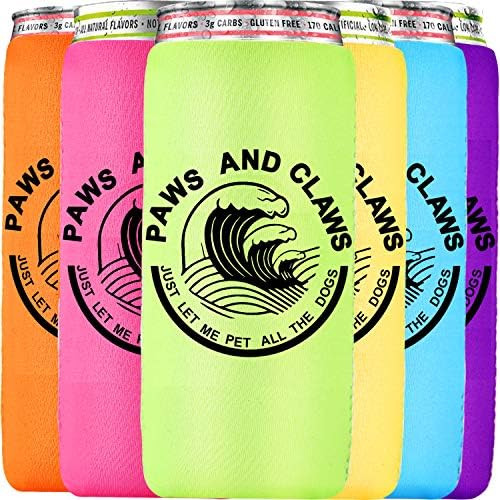 Skinny Can Cooler (6 Pack) Slim Can Cooler for Slim Beer & Hard Seltzer, Skinny Beer Cans Coolie Ski | Amazon (US)