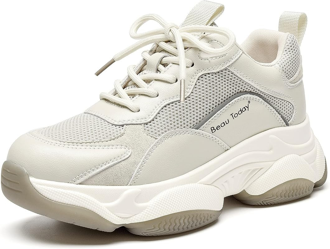 Beau Today Women's Chunky Sneakers Platform Dad Shoes for Women | Amazon (US)