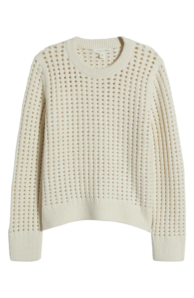 Treasure & Bond Chunky Mesh Cotton Blend Sweater | Nordstrom | Nordstrom